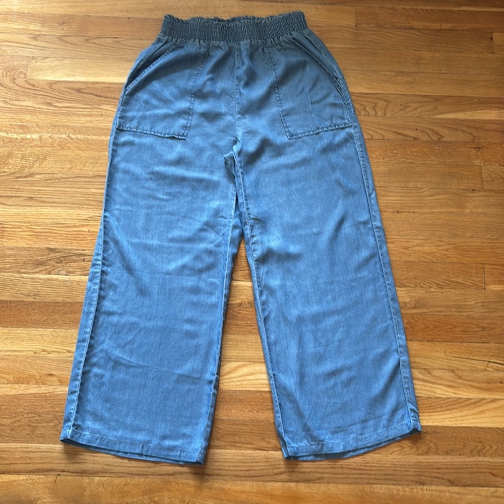 Dokotoo Casual Blue Elastic Waist Pants